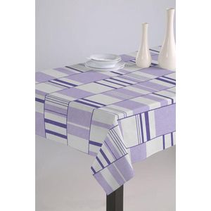 Luxe Stoffen Tafellaken - Tafelkleed - Tafelzeil - Hoogwaardig - Duurzaam - Strepen Paars - 140cm x 200cm