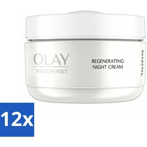 12 x Olay - Regenerist - Nachtcrème - Regenererend - Alle Huidtypes - 50 ml - Nachtcreme - Anti-rimpel - Anti-aging - Huidverjonging - Olay