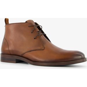 Van Beers hoge leren heren veterschoenen cognac - Maat 42