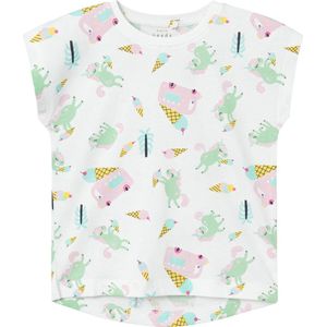 Name it t-shirt meisjes - wit - NMFvigga - maat 98