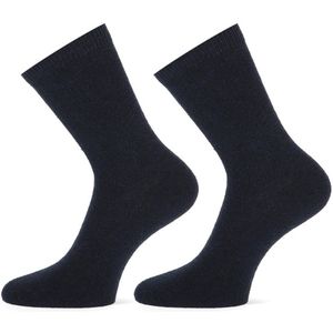 Sokken unisex dames en heren - donkerblauw - 10% wol - 2-pack - maat 36/42 -