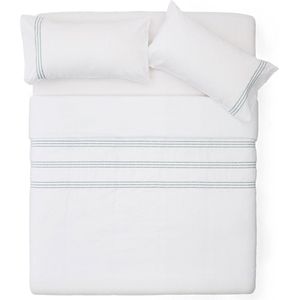 Kave Home - Witte set dekbedovertrek en kussenslopen Saigan van 180-draads, 100% percale katoen met in