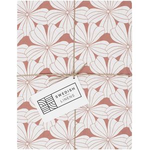 Swedish Linens - Kussensloop Flowers (50x75 cm) - Kussenslopen - Terracotta Pink