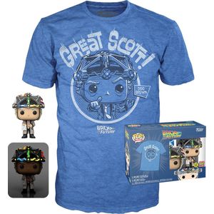 Funko Pop! & T-shirt Box: Back To The Future – Doc With Helmet #959 (Size M)