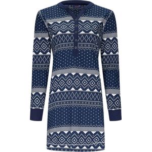 Rebelle - Dames Nachthemd Chrissy - Blauw - Katoen - Maat 38