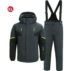 Livano Skipak - SkiBroek - Skijas - Ski Suit - Wintersport - Heren - 2-Delig - Grijs - Warm - Maat XL