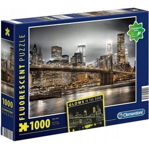 Puzzel - Clementoni - 1000 stukjes - New York Skyline - Fluorescent / lichtgevend