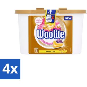 Woolite Expert Care - Wasmiddelcapsules - Met Keratine - Delicate Was - 18 Wasbeurten - Voordeelverpakking - 4 stuks