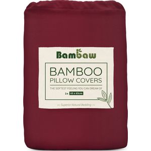 Bambaw - Luxe Bamboe Kussenslopen - Bourgondy - 65x65 cm - Hypoallergeen