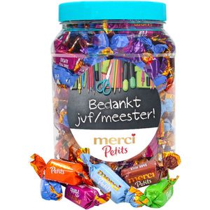 merci Petits chocolade cadeau - ""Bedankt juf / bedankt meester"" - 700g