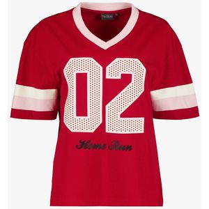 TwoDay dames baseballshirt rood wit - Maat S