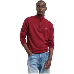 GANT - Superfine Lambswool Half Zip - Trui - Plumped Red - Wol 100%