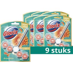 Glorix - Aromalux - WC Blokjes - Dahlia Flower & Dragonfruit - 9 Stuks - Voordeelverpakking