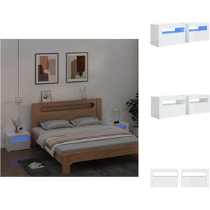 vidaXL Nachtkastjes - Trendy - Meubels - Afmetingen- 60 x 35 x 40 cm - RGB LED-verlichting - Hoogglans wit - Kast