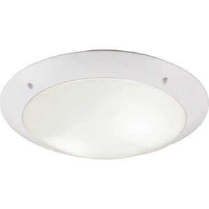 LED Plafondlamp - Torna Camiro - Opbouw Rond - Waterdicht IP54 - E27 Fitting - 2-lichts - Mat Wit - Kunststof