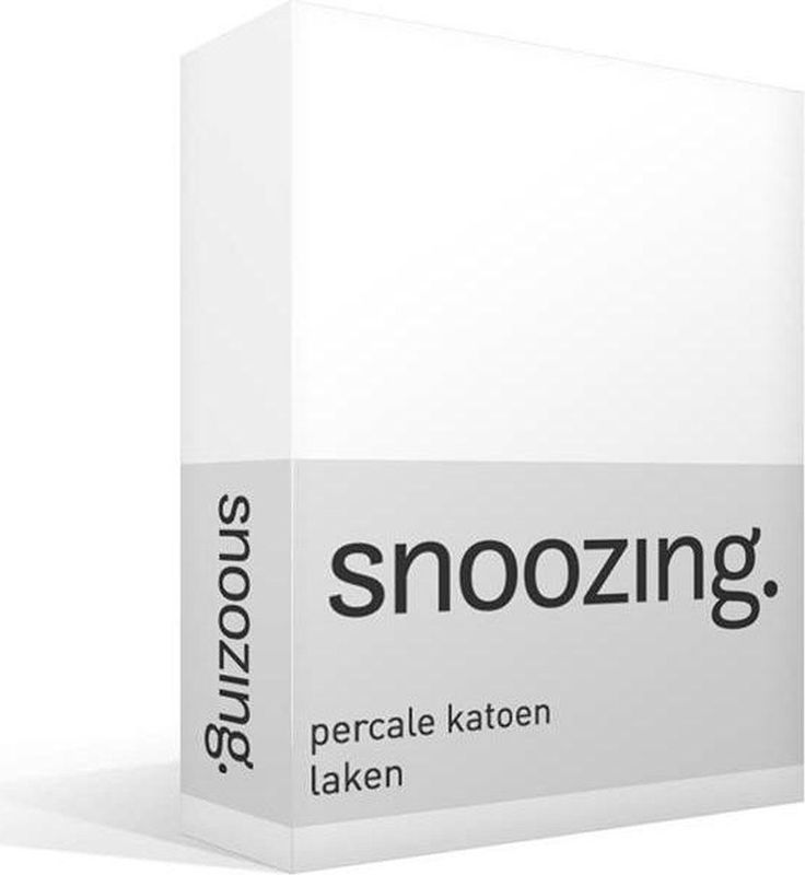 Snoozing - Laken - Lits-jumeaux - Percale katoen - 240x260 cm - Wit
