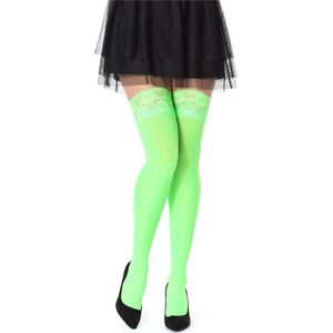 Bellivalini Dames Hold-Up Kousen - 80 Denier - Licht glanzend - Polyamide - BLV-FI-1010 - Neon Kalk - XS-S