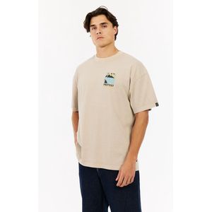 Protest Prtatlin - T shirt Heren - Korte mouwen - Ronde hals - Loose fit – Bamboobeige