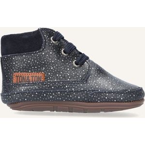 Ton & Ton Meisjes Sneakers Lief - Leren Sneakers - Zwart - Maat 20