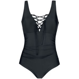 Black Premium by EMP Zwart zwempak met vetersluiting - Dames - 3XL