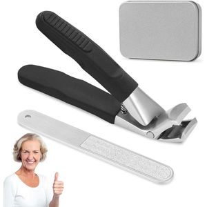 Ergonomische nagelknipper voor senioren met brede kaakopening - Premium stalen teennagelknipper voor mannen en vrouwen B
