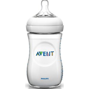 Philips Avent Natural SCF693/17 - Babyfles (260 ml) met speen voor langzame toevoer 1M+ - 1 stuk