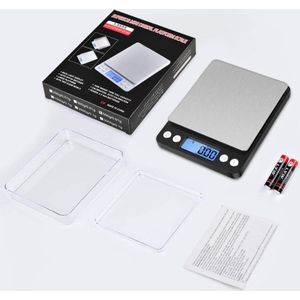 Precisieweegschaal - 500g/0.1g - Inclusief 2 Schalen & Batterijen - LCD Display - Nauwkeurig & Efficiënt - Compact & Praktisch - Stijlvol & Duurzaam - Lichtgewicht & Functioneel