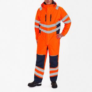 Engel Safety - 4946-930 - Werkoverall - Hi-vis Orange / Blue Ink