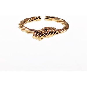 Knoop Ring Dames - RVS Goudkleur - Vriendschap en Liefde Symbool