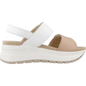 Sandalen - Color-Blocking - Leer - Velcro Sluiting - Open Toe