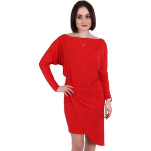 Rode, asymmetrische mini-jurk van John Zack / MAAT S-M