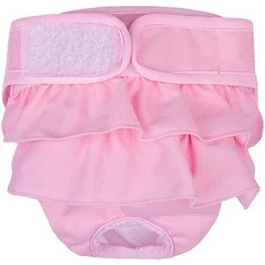 Wasbare herbruikbare hondenluiers absorberende slips hygiëne-onderbroek warmte - maat M roze