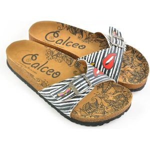 GOBY - Kiss And Sunglasses - Slippers - Sandalen -Hoge kwaliteit - Handmade - Maat 35