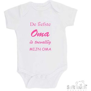 100% katoenen Romper ""De liefste oma is toevallig mijn oma"" Meisjes Katoen Wit/roze Maat 56/62