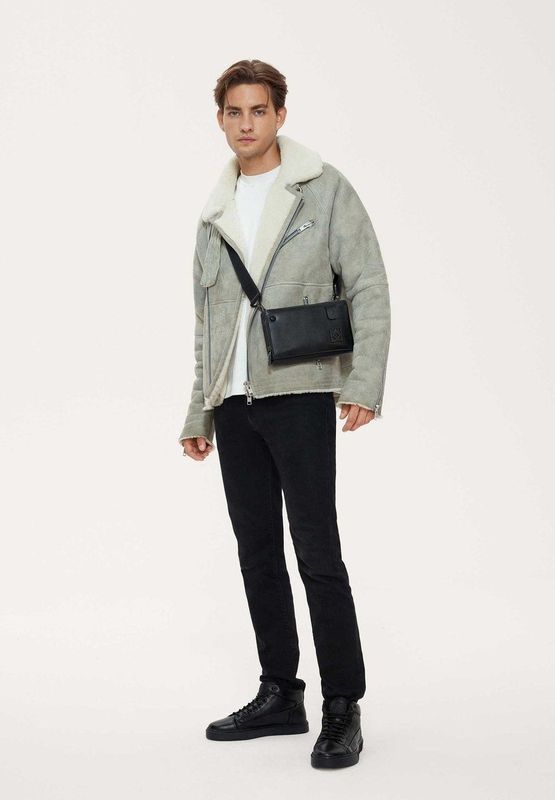 Leren herensneakers in een trendy uitvoering