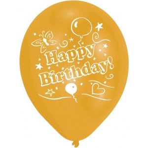 Amscan Ballonnen Happy Birthday 25,4 Cm Latex 8 Stuks