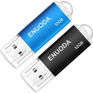 USB Flash Drive 32GB 2-Pack - Geheugenstick met LED-Lampje voor Gegevensopslag