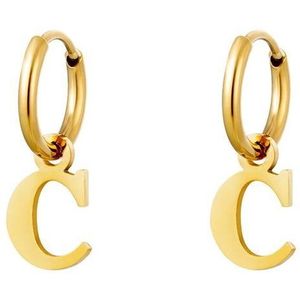 Earrings with letter C , oorbellen met letter C , stainless steel, nikkelfree en waterproof. leuk kado voor valentijn ,moederdag ,kerst cadeau