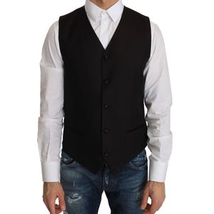 Zwart zijden jurk gilet