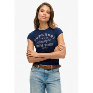 Superdry - Indigo Workwear Cap - T-shirt - Blauw - Korte Mouwen