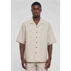 Urban Classics - Relaxed Seersucker Short Sleeve Overhemd - XL - Grijs