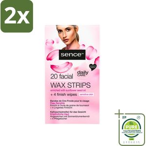 Sence - Waxstrips - Gezicht - 20 Waxstrips - Voordeelverpakking - 2 stuks - Ontharingsstrips - Gezichtshaar verwijderen