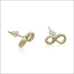 Aramat jewels ® - Oorbellen infinity staal goudkleurig 10mm x 5mm dames