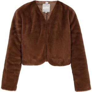 usha - Jas - Fake Fur - Regular Fit - V-hals - Lange Mouwen