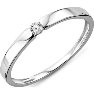 Miore - Ring met Diamant Dames - 9 Karaat - Kleur Witgoud