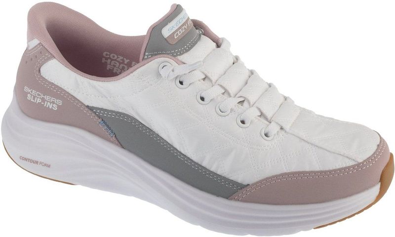 Skechers Dames Contour Foam Sneaker, Wit, 3 UK, Wit, 36 EU