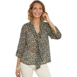 Bedrukte voile tuniek, 3/4 mouwen