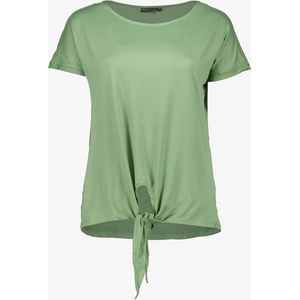 TwoDay dames T-shirt groen met knoop - Maat M