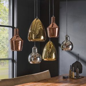 DePauwWonen - Hanglamp Deluxe 6L - E27 Fitting - Hanglampen Eetkamer, Woonkamer, Industrieel, Plafondlamp, Slaapkamer, Designlamp voor Binnen - Glas | Kristal, Metaal | IJzer