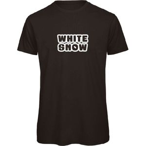 T-shirt zwart M - White snow - soBAD. | Foute apres ski outfit | kleding | verkleedkleren | wintersport t-shirt | wintersport dames en heren